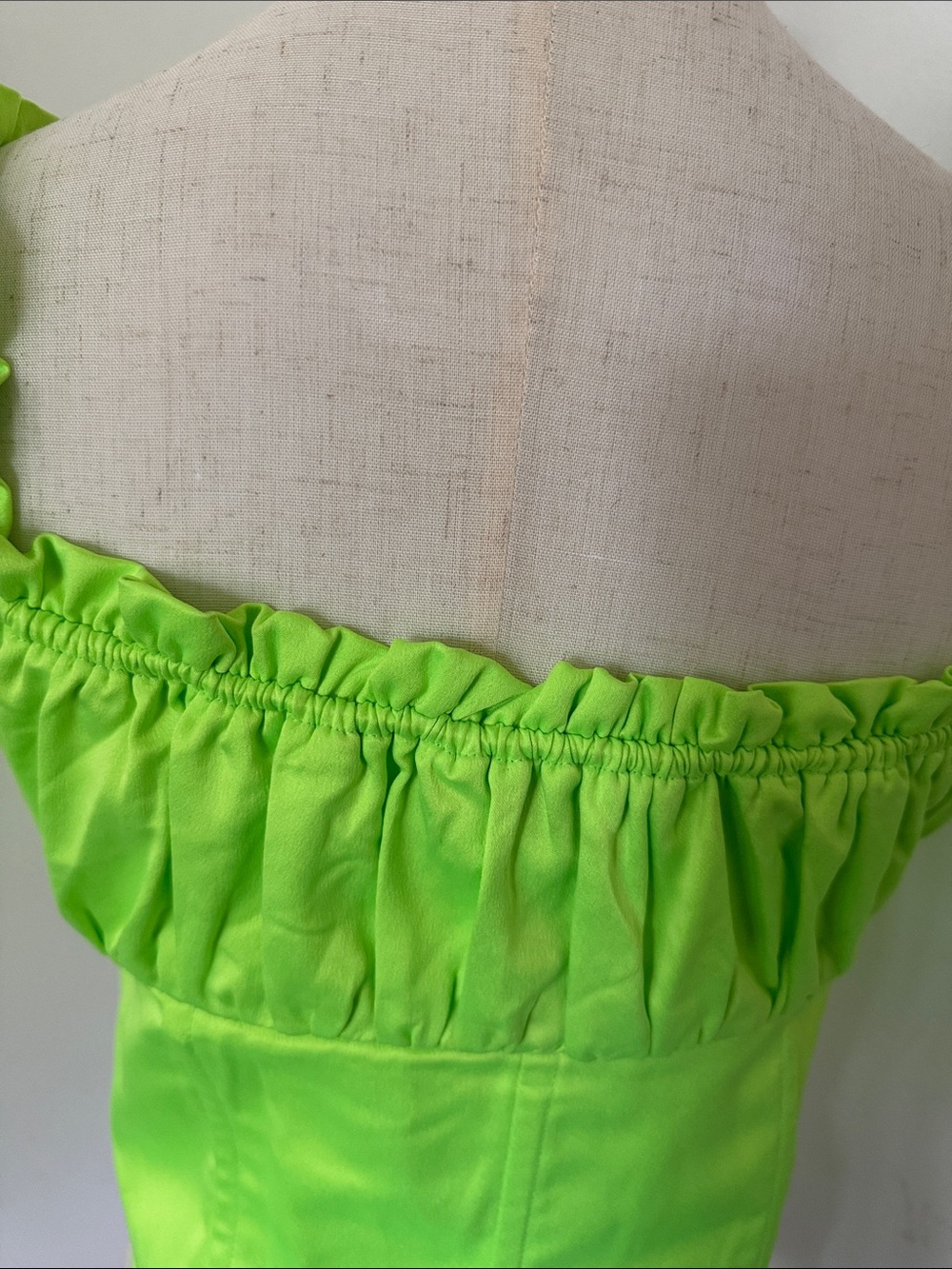 I.AM.GIA Naomi Top Neon Green Ruffle Trim Bustier Top - Picture 5 of 8